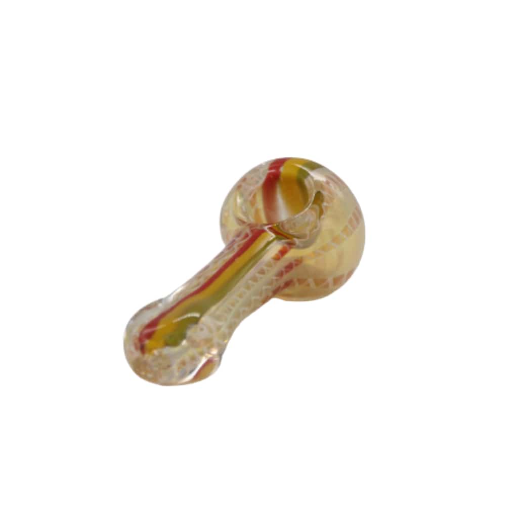 3½’ Rasta Colored Spoon Glass Hand Pipe - Smoke Shop Wholesale. Done Right.