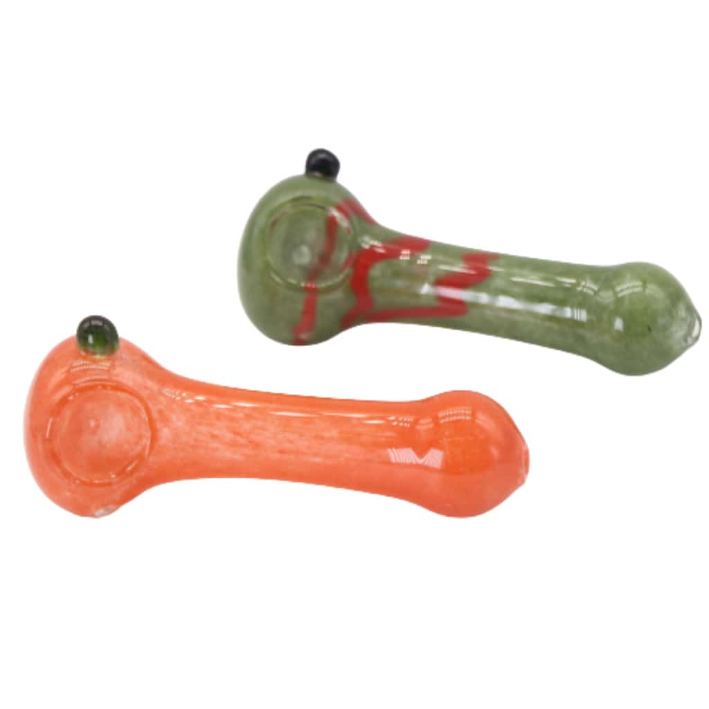 4½’ Latty Frit + Bead Spoon Glass Hand Pipe - Smoke Shop Wholesale. Done Right.