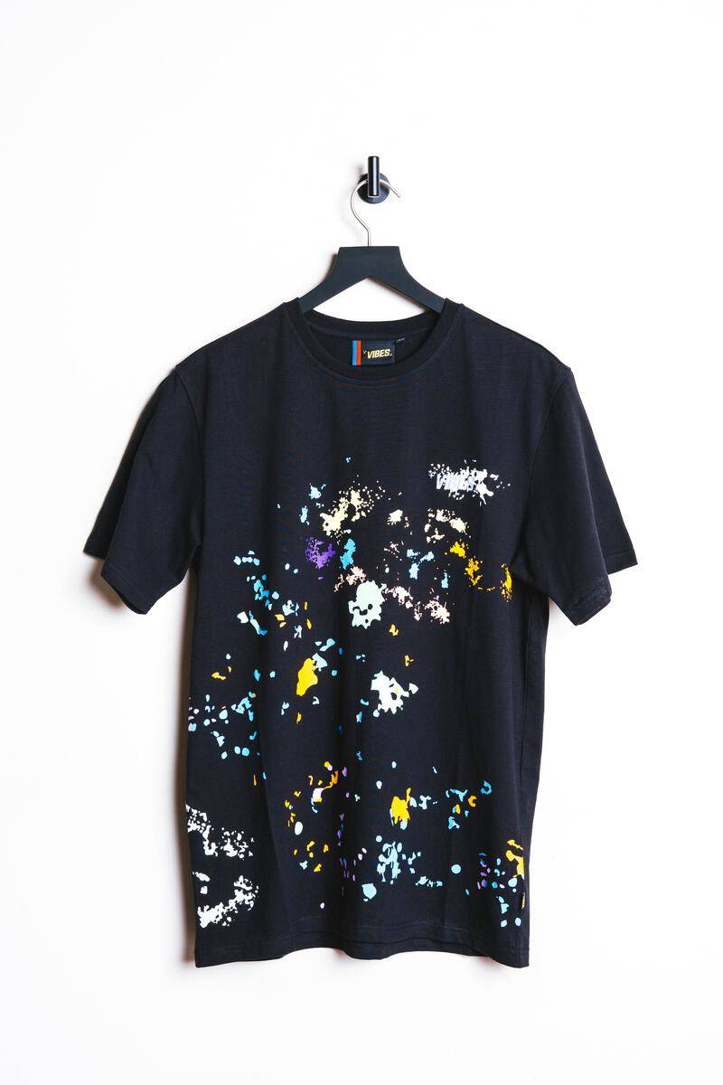 VIBES Black Splatter T-Shirt Medium