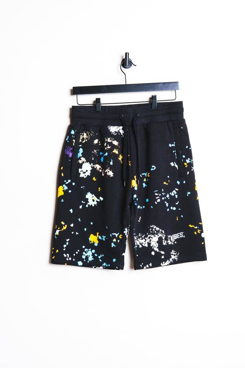VIBES Black Splatter Shorts Large