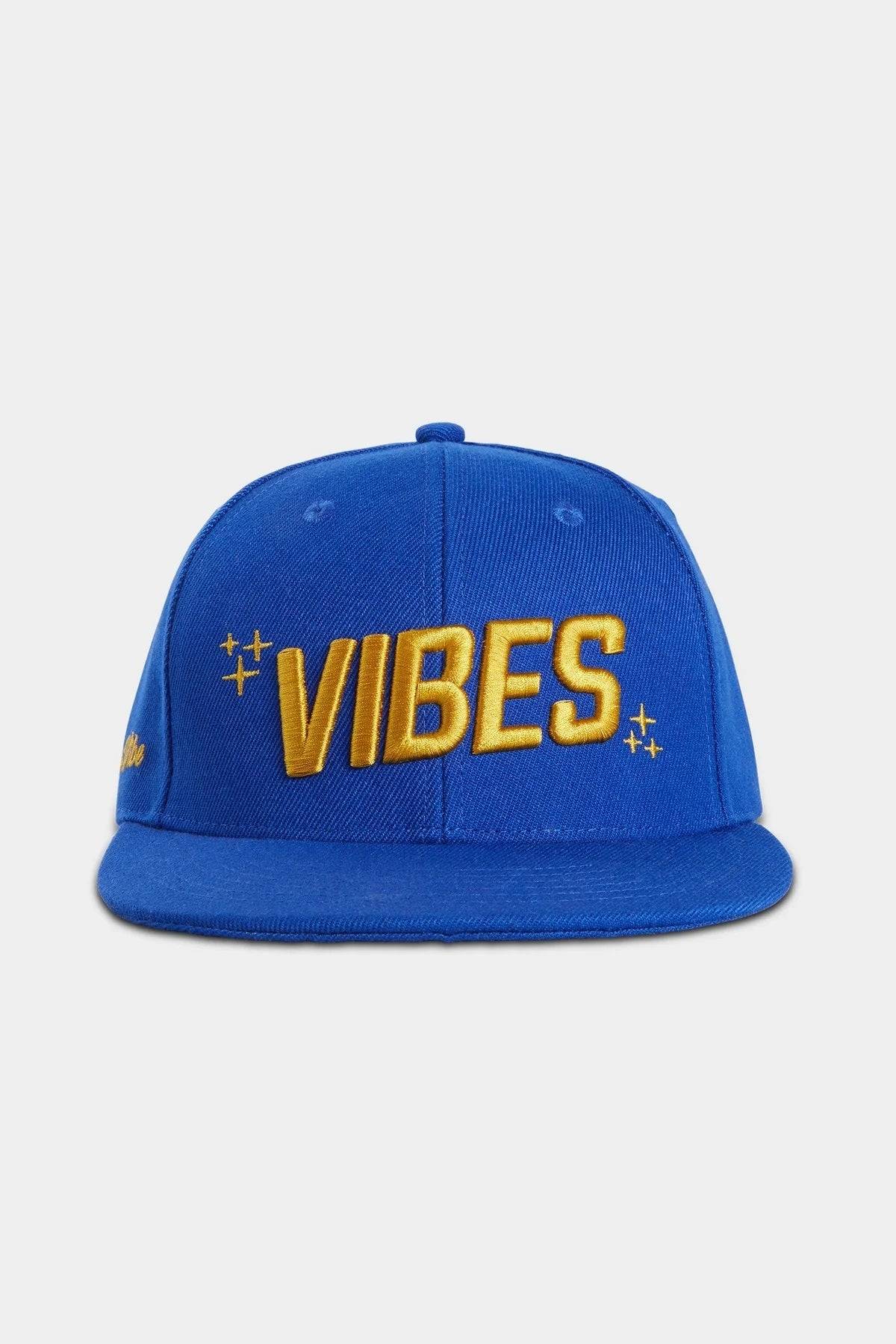 VIBES Blue Snap Back Hat With Gold Logo