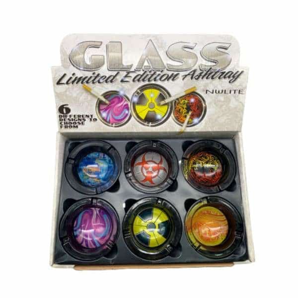Assorted Black Glass Ashtray 6ct Display - Smoke Shop Wholesale. Done Right.