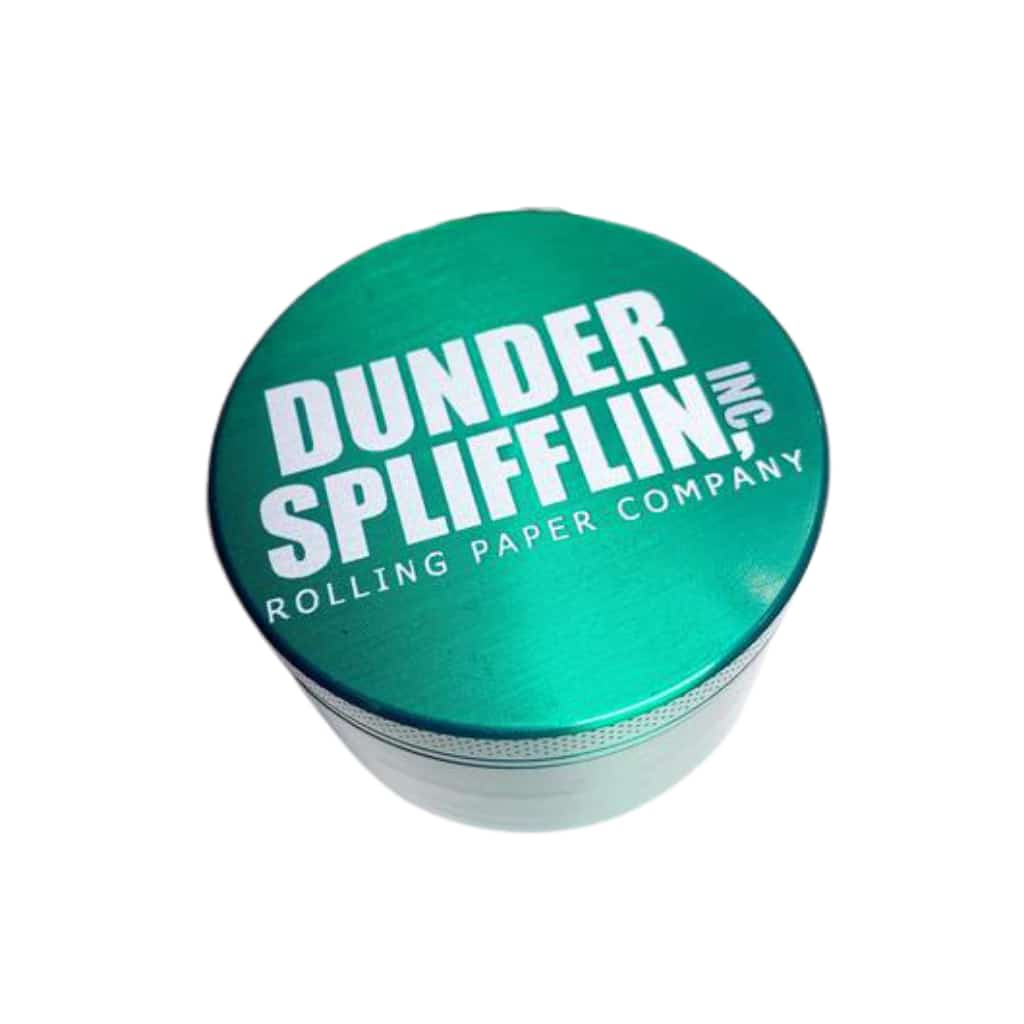 Dunder Splifflin Green Metal Grinder - Smoke Shop Wholesale. Done Right.