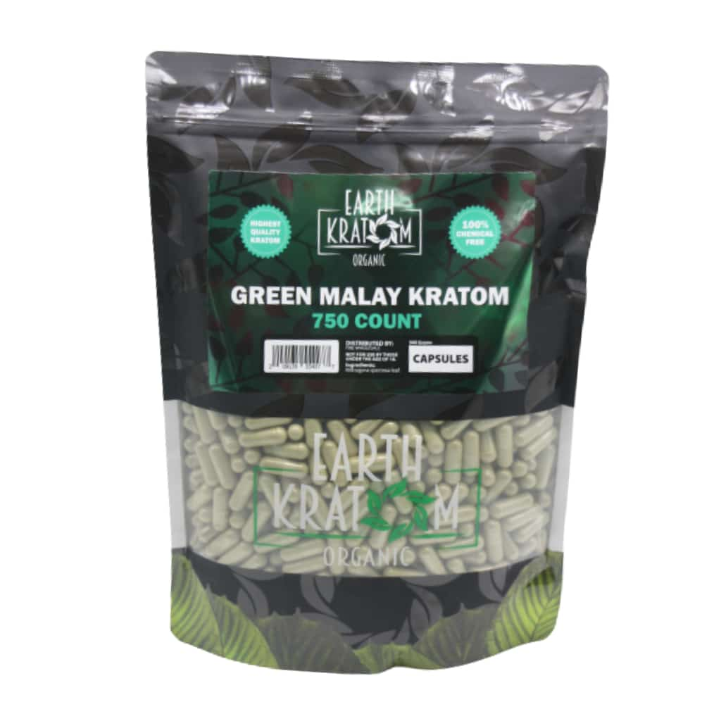 Earth Kratom Green Malay - 750ct Kratom Capsules - Smoke Shop Wholesale. Done Right.