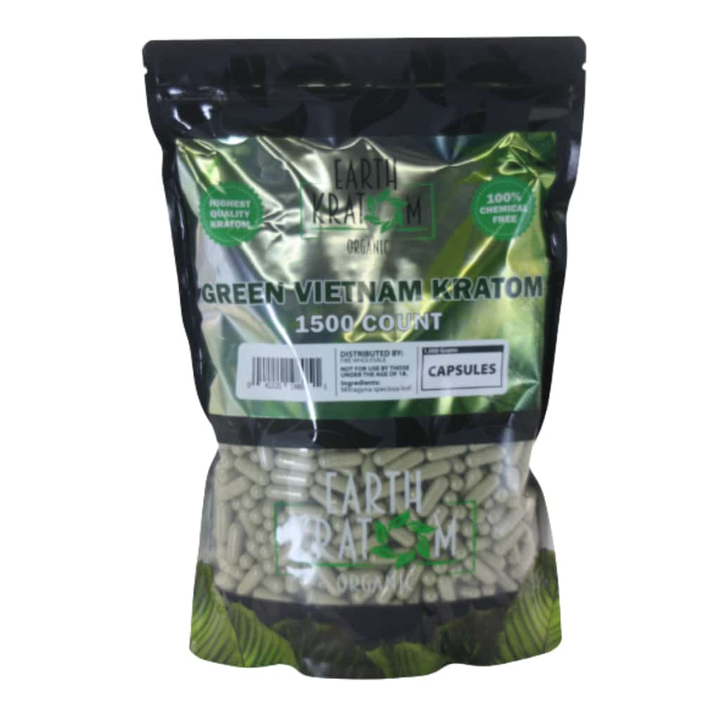 Earth Kratom Green Vietnam - 1500ct Kratom Capsules - Smoke Shop Wholesale. Done Right.