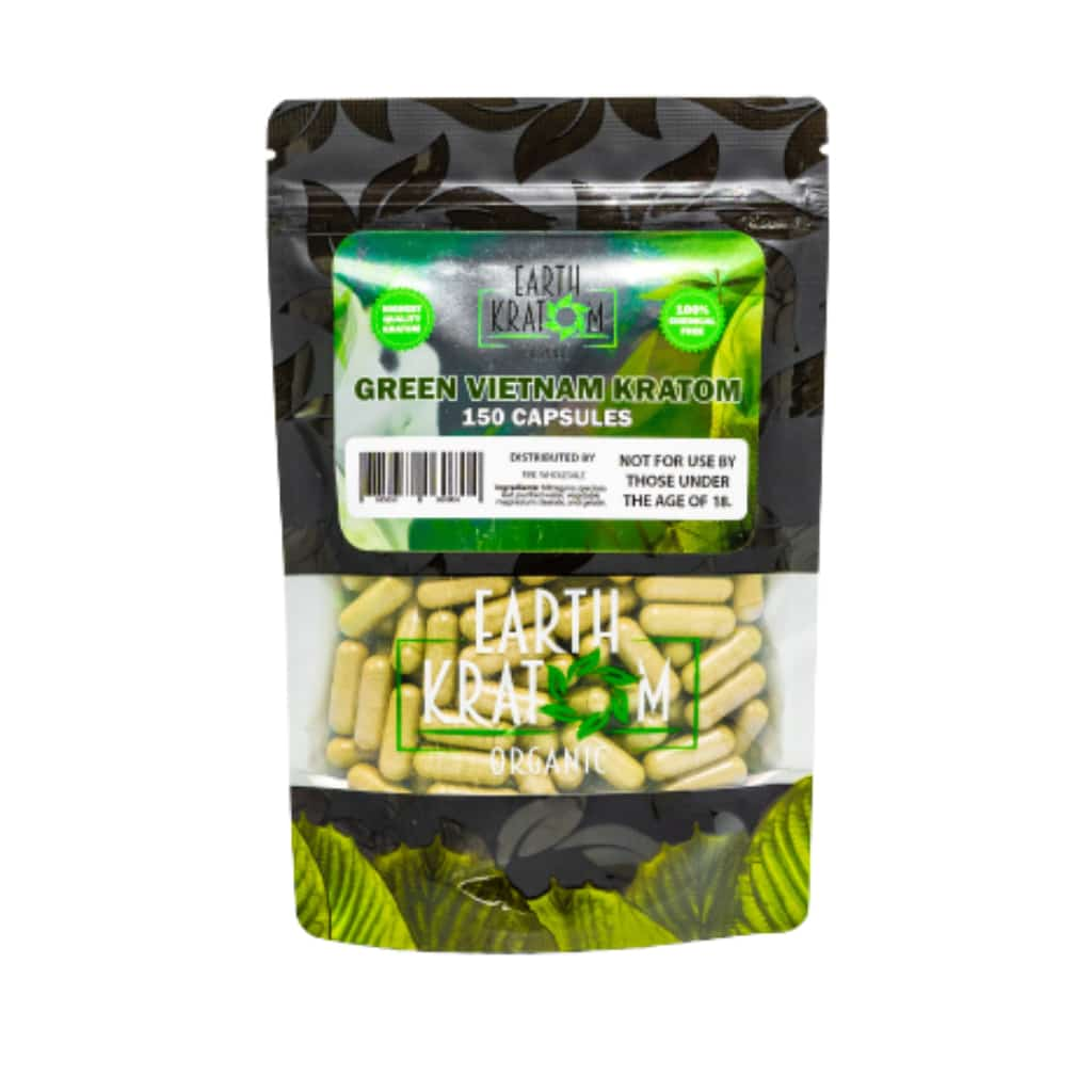 Earth Kratom Green Vietnam - 150ct Kratom Capsules - Smoke Shop Wholesale. Done Right.