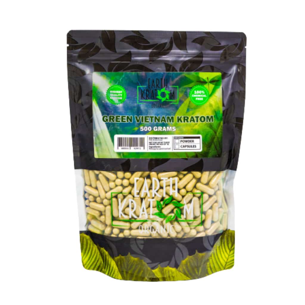 Earth Kratom Green Vietnam - 500g Kratom Capsules - Smoke Shop Wholesale. Done Right.