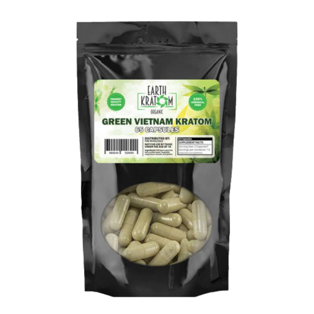 Earth Kratom Green Vietnam - 65ct Kratom Capsules - Smoke Shop Wholesale. Done Right.