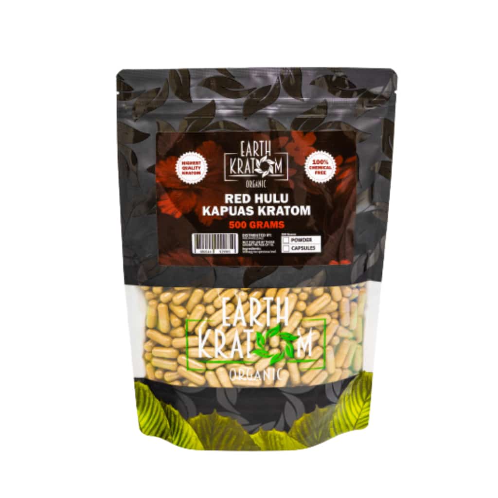 Earth Kratom Red Hulu Kapuas - 500g Kratom Capsules - Smoke Shop Wholesale. Done Right.