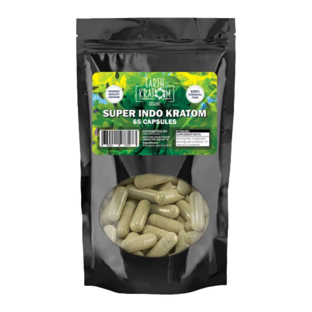 Earth Kratom Super Indo - 65ct Kratom Capsules - Smoke Shop Wholesale. Done Right.