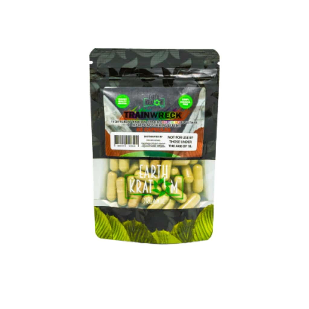 Earth Kratom Trainwreck - 65ct Kratom Capsules - Smoke Shop Wholesale. Done Right.