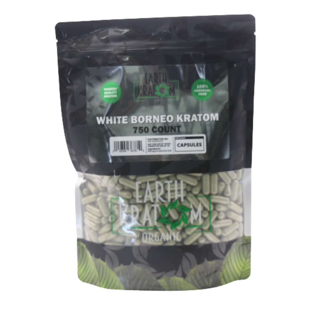 Earth Kratom White Borneo - 750ct Kratom Capsules - Smoke Shop Wholesale. Done Right.
