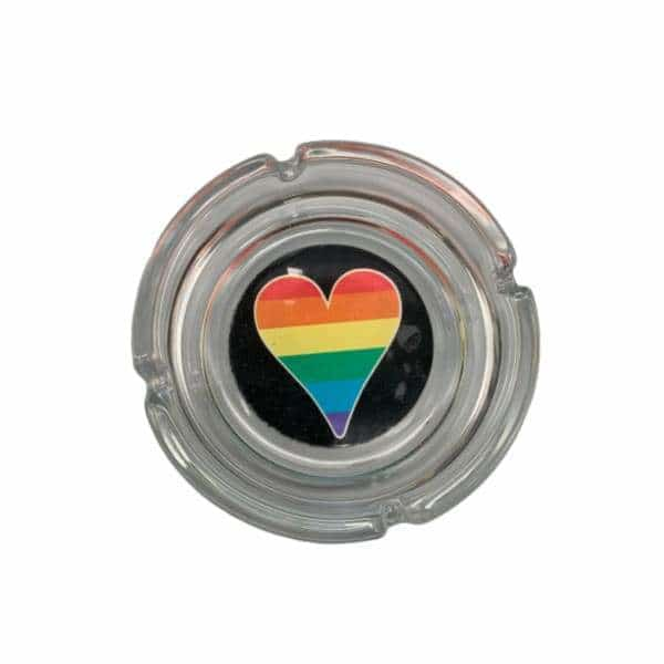 Glass Big Heart Pride Ashtray - Smoke Shop Wholesale. Done Right.