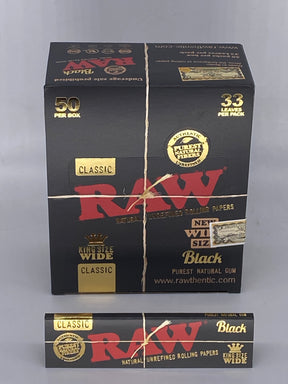 RAW Black Classic King Size Wide papers 50 Ct Box