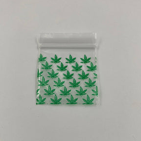 Apple Brand 1 1/2"x1 1/2" Green Leaf Ziplock Bags 1000 CT