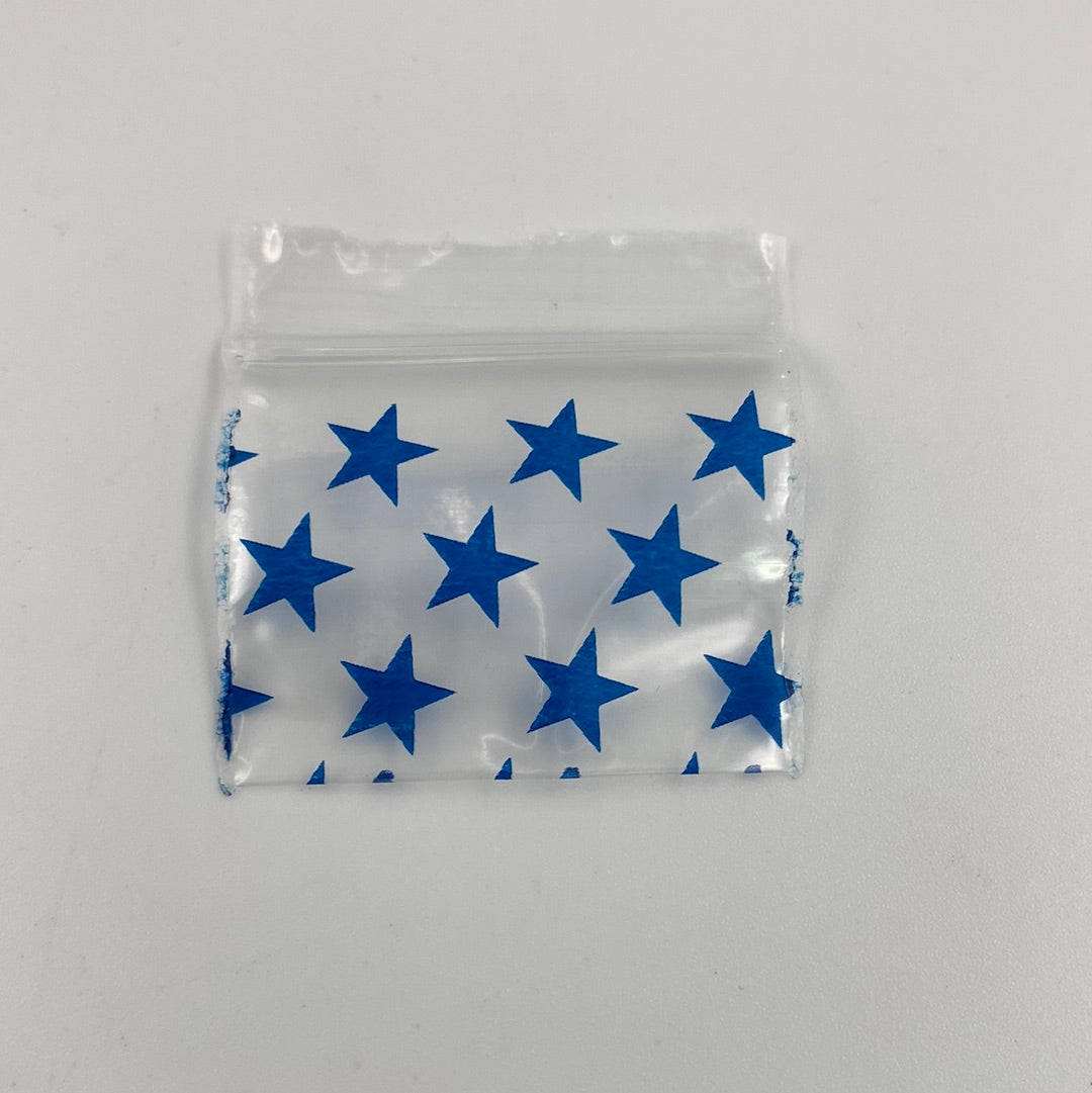 Apple Brand 1 1/4"x1" Blue Star Ziplock Bag