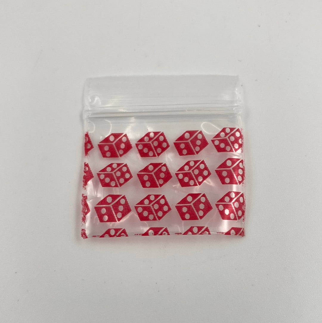 Apple Brand 1 1/4"x1" Red Dice Ziplock Bag