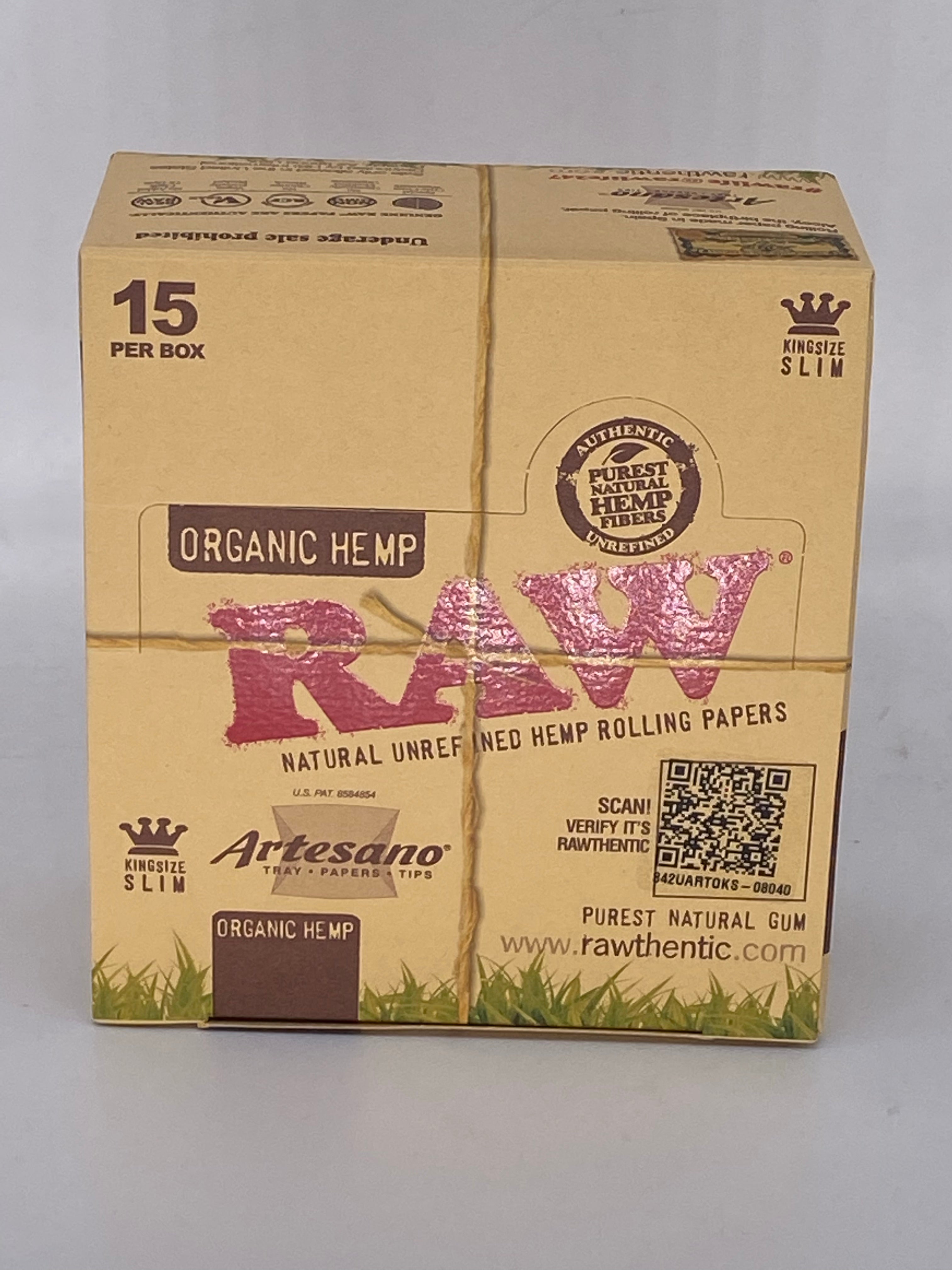 Raw Artesano Organic Cartine Lunghe Kss - Box 15 Libretti