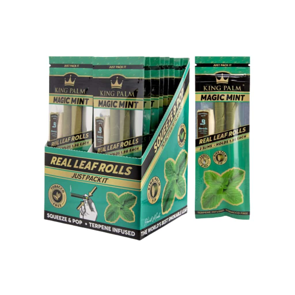 King Palm Magic Mint Slim 2pk - 20ct Display - Smoke Shop Wholesale. Done Right.