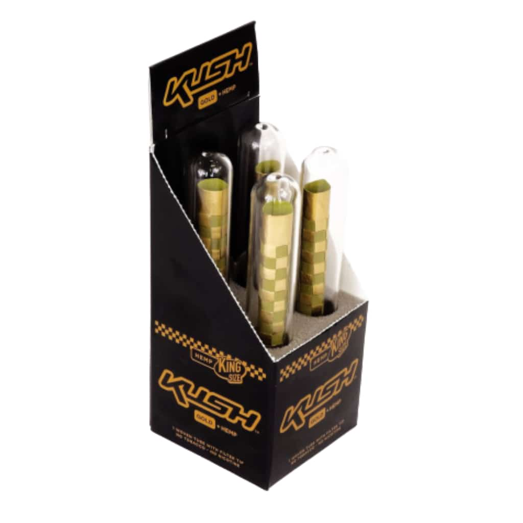 Kush Hemp Gold Woven Wraps King Size - 4ct - Smoke Shop Wholesale. Done Right.