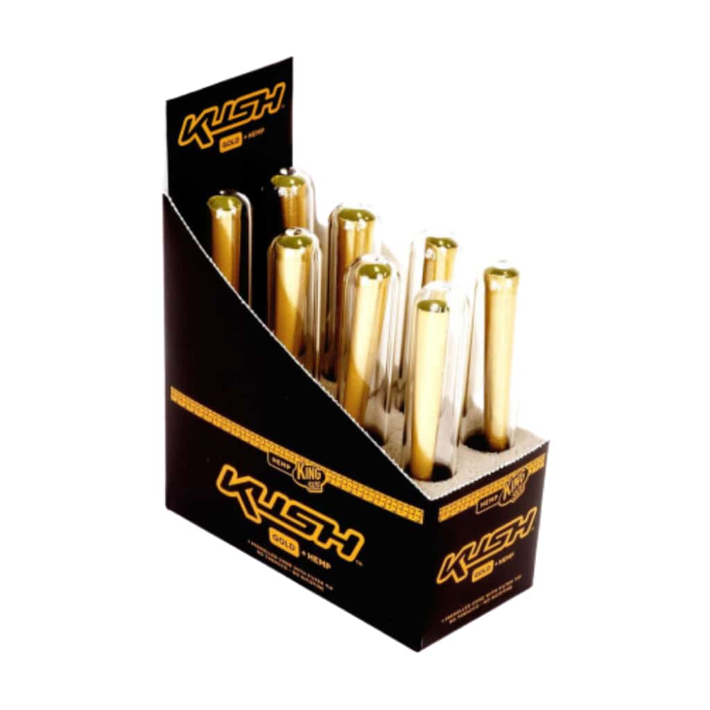 Kush Hemp Gold Wraps King Size - 8ct Display - Smoke Shop Wholesale. Done Right.