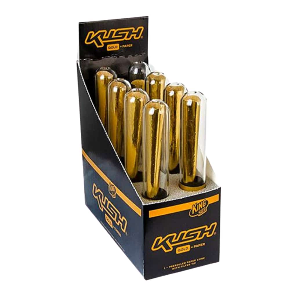 Kush Paper Gold Wraps King Size - 8ct Display - Smoke Shop Wholesale. Done Right.