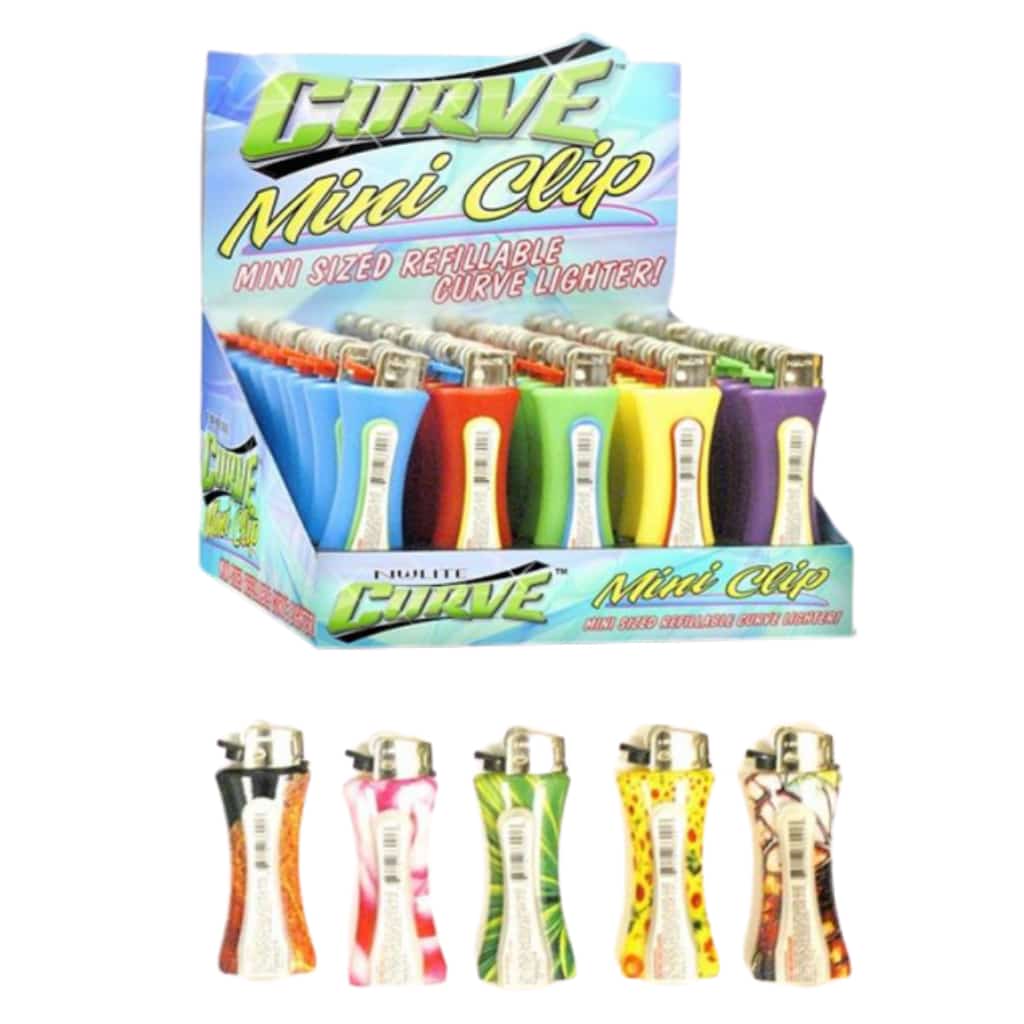 Mini Curve Clip Lighters - Smoke Shop Wholesale. Done Right.
