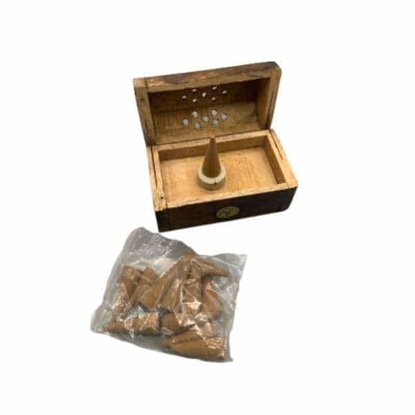 Nag Champa Coffin Incense Burner w/ Nag Champa Cones - Smoke Shop Wholesale. Done Right.