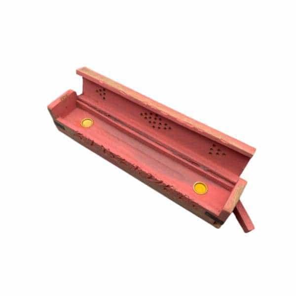 Red Sanded Coffin Box Incense Burner - Smoke Shop Wholesale. Done Right.