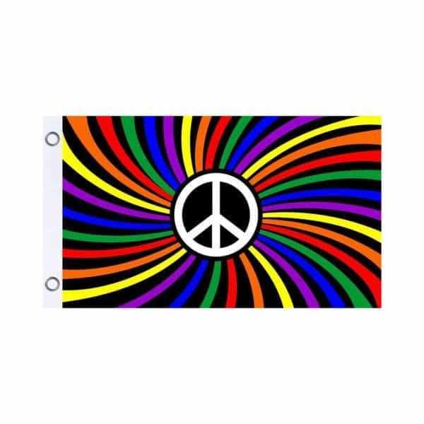 Rainbow Peace Fly Flag - Smoke Shop Wholesale. Done Right.