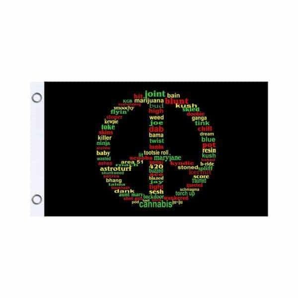 Rasta Peace Word Fly Flag - Smoke Shop Wholesale. Done Right.