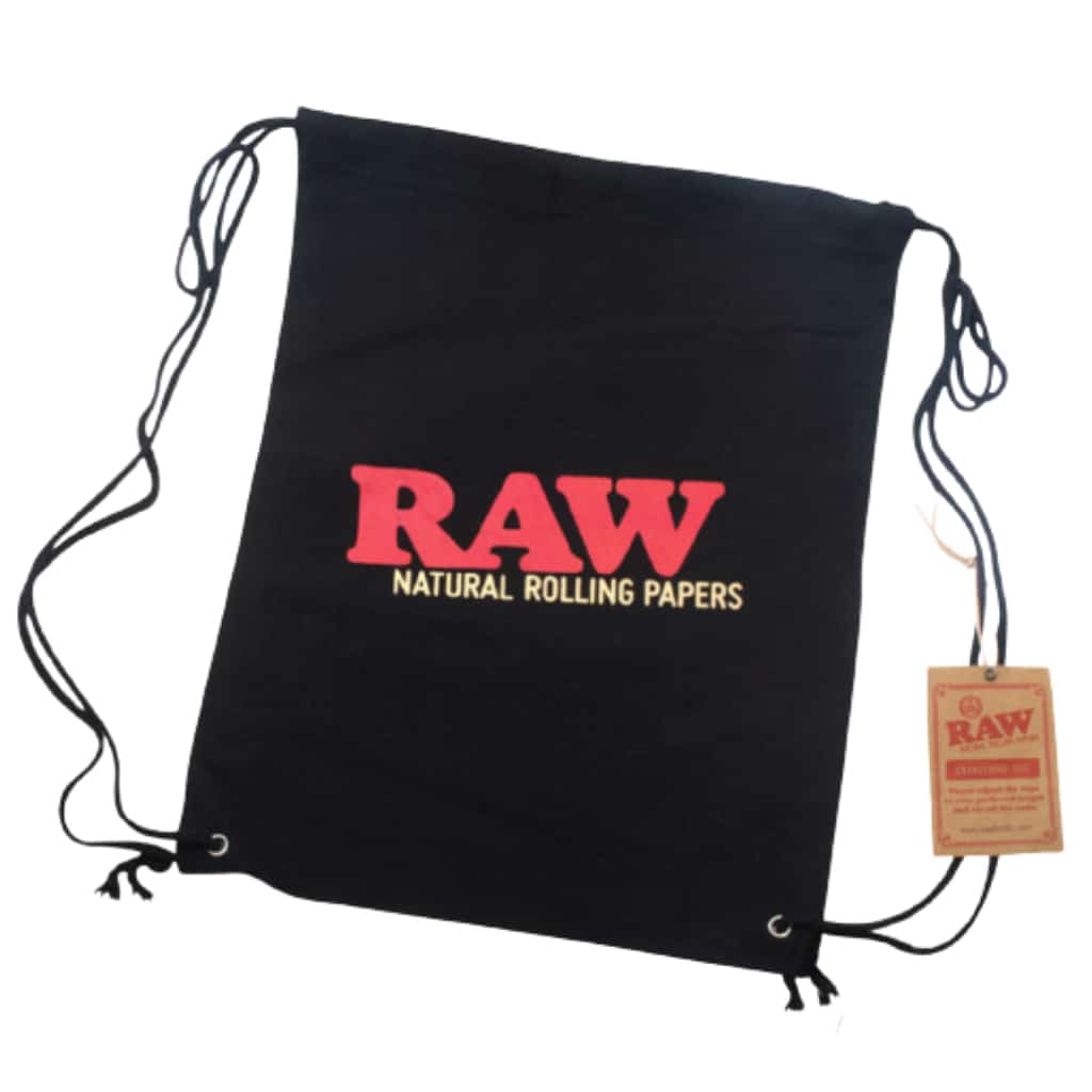 RAW Draw String Bag - Black - Smoke Shop Wholesale. Done Right.