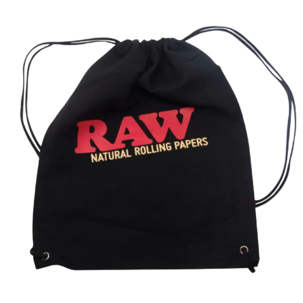 RAW Draw String Bag - Black - Smoke Shop Wholesale. Done Right.