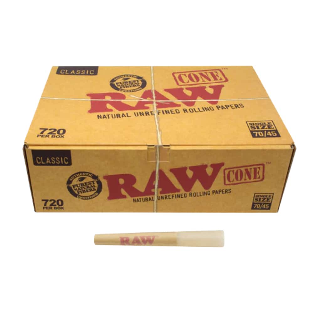 RAW Single Size Classic Cones 70mm/45mm - 720 - Smoke Shop Wholesale. Done Right.