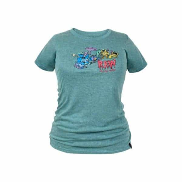 RAW x Ghostshrimp Women’s Green T-Shirt - Smoke Shop Wholesale. Done Right.