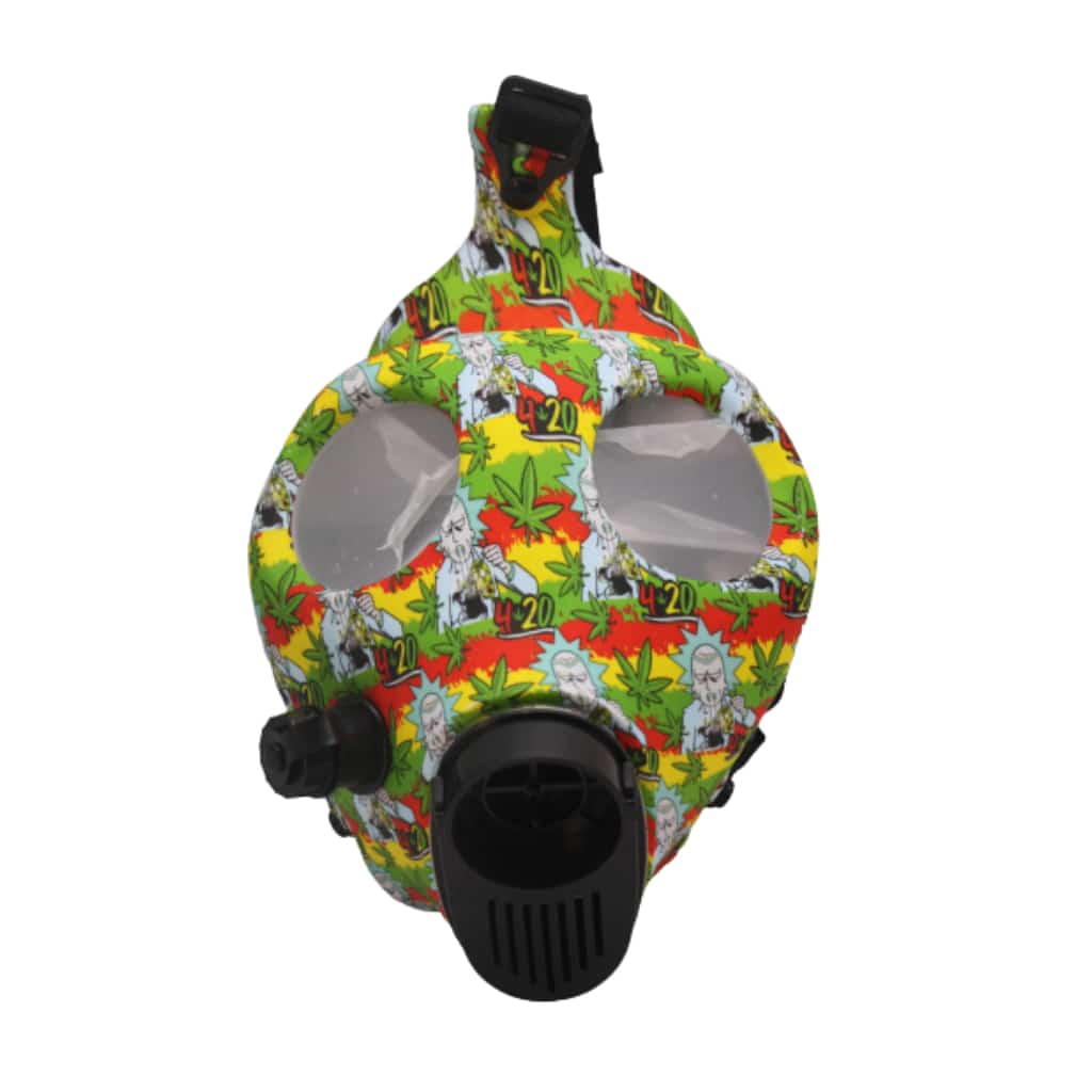 Mixed Colored Rick Morty Black Gas Mask w/ Plastic Water Pip