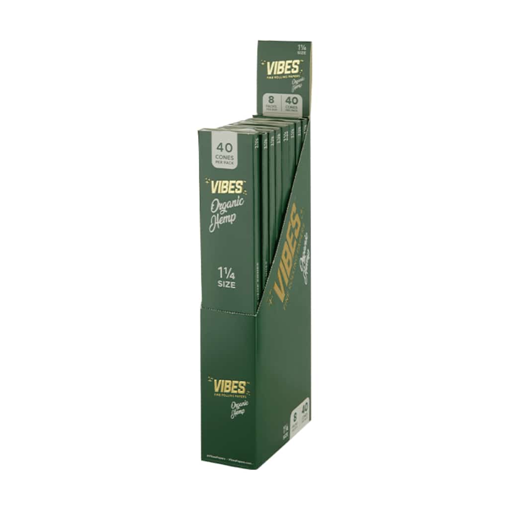 Vibes 1 1/4 Organic Hemp Cones - 40pk - Smoke Shop Wholesale. Done Right.