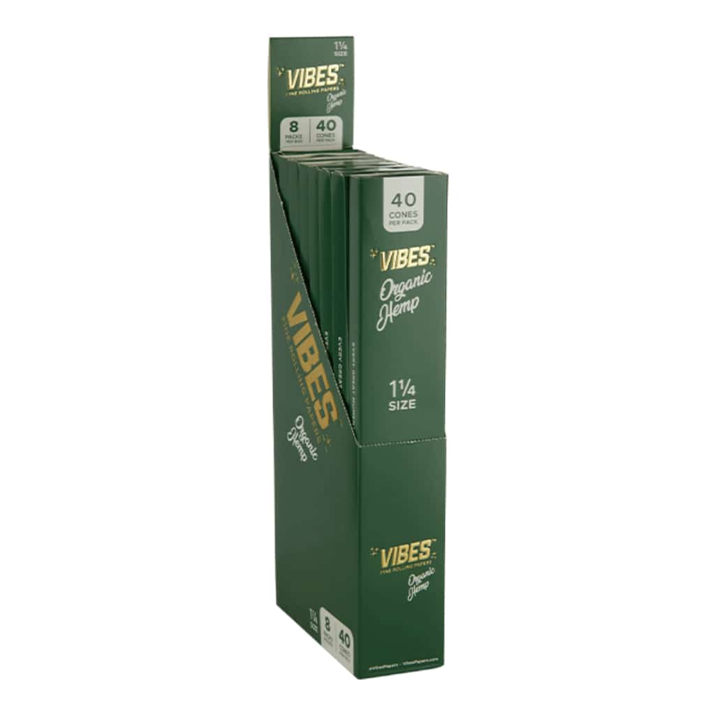 Vibes 1 1/4 Organic Hemp Cones - 40pk - Smoke Shop Wholesale. Done Right.