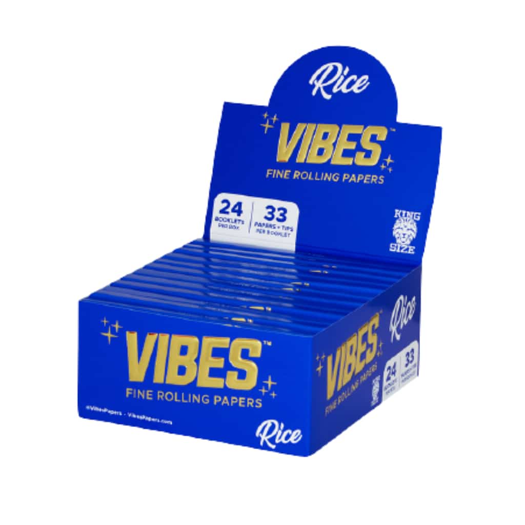 Vibes King Size Slim With Tips Rice Rolling Paper - Smoke Shop Wholesale. Done Right.