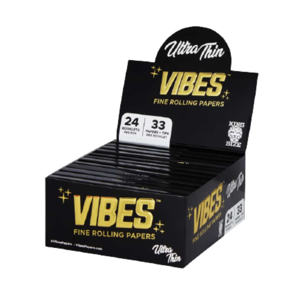 Vibes King Size Slim With Tips Ultra Thin Rolling Paper - Smoke Shop Wholesale. Done Right.