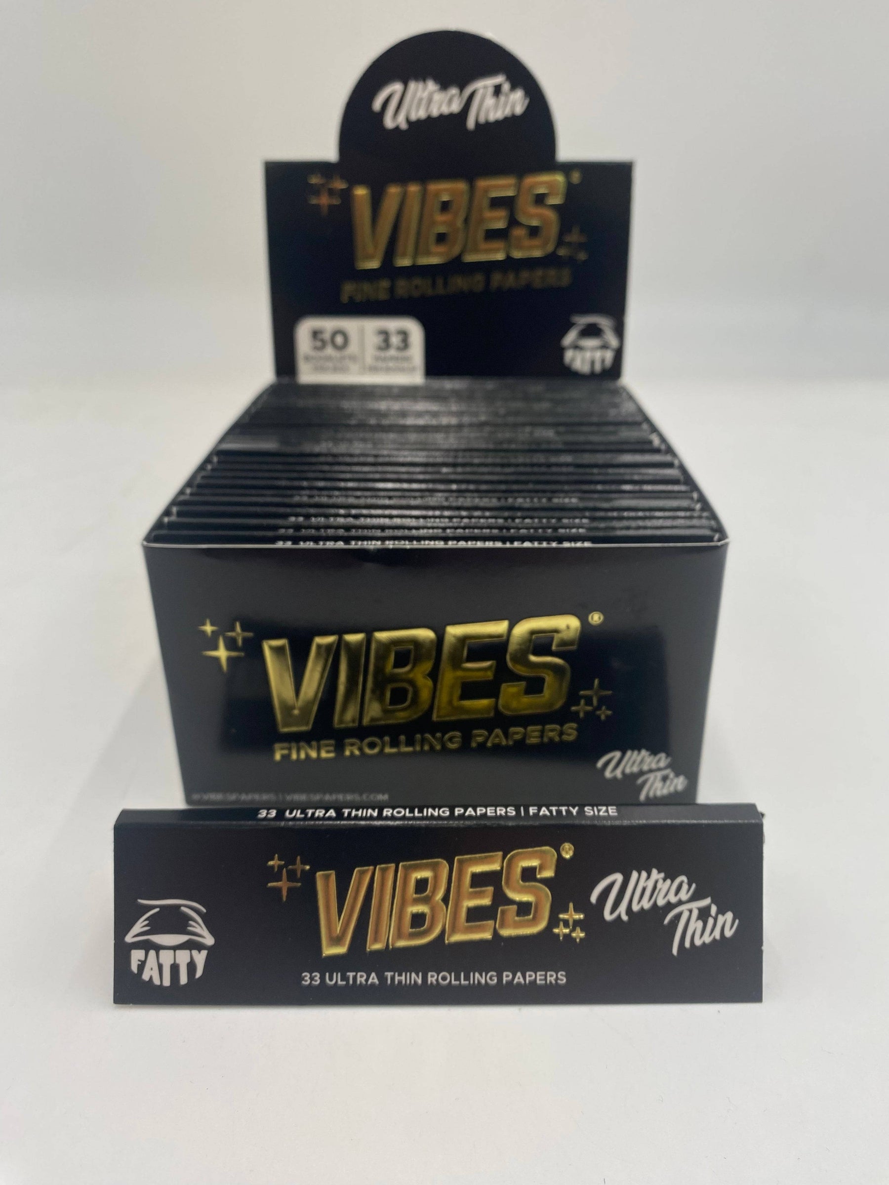 Vibes King Size Fatty Ultra Thin Rolling Papers 50ct Box 33 LPB