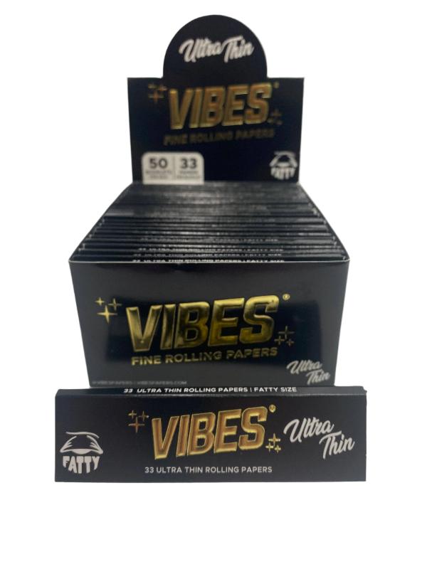 Vibes King Size Fatty Ultra Thin Rolling Papers 50ct Box 33 LPB