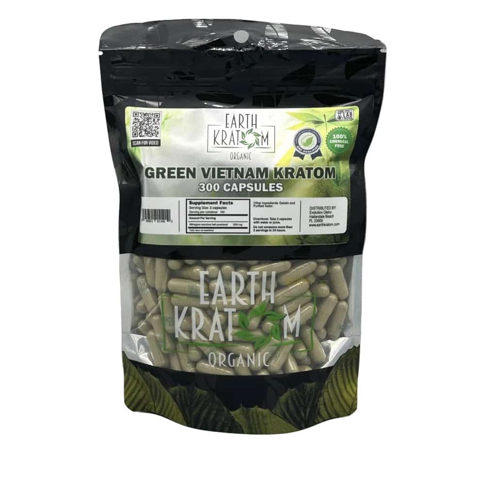 Earth Kratom Green Vietnam - 300ct Kratom Capsules - Smoke Shop Wholesale. Done Right.
