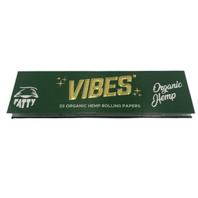 Vibes King Size Fatty Organic Hemp Rolling Papers 50ct Box 33 LPB