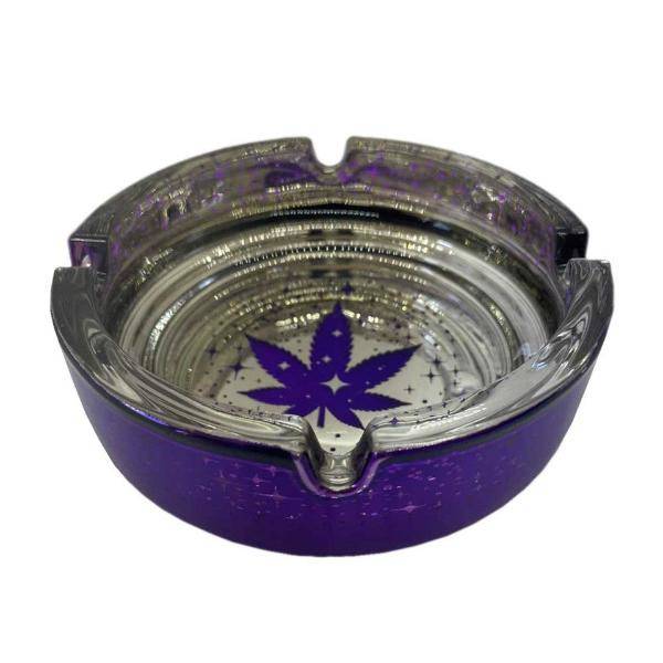 Purple and Metallic Galaxy Leaf Ashtray