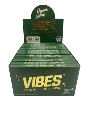 Vibes King Size Fatty Organic Hemp Rolling Papers 50ct Box 33 LPB