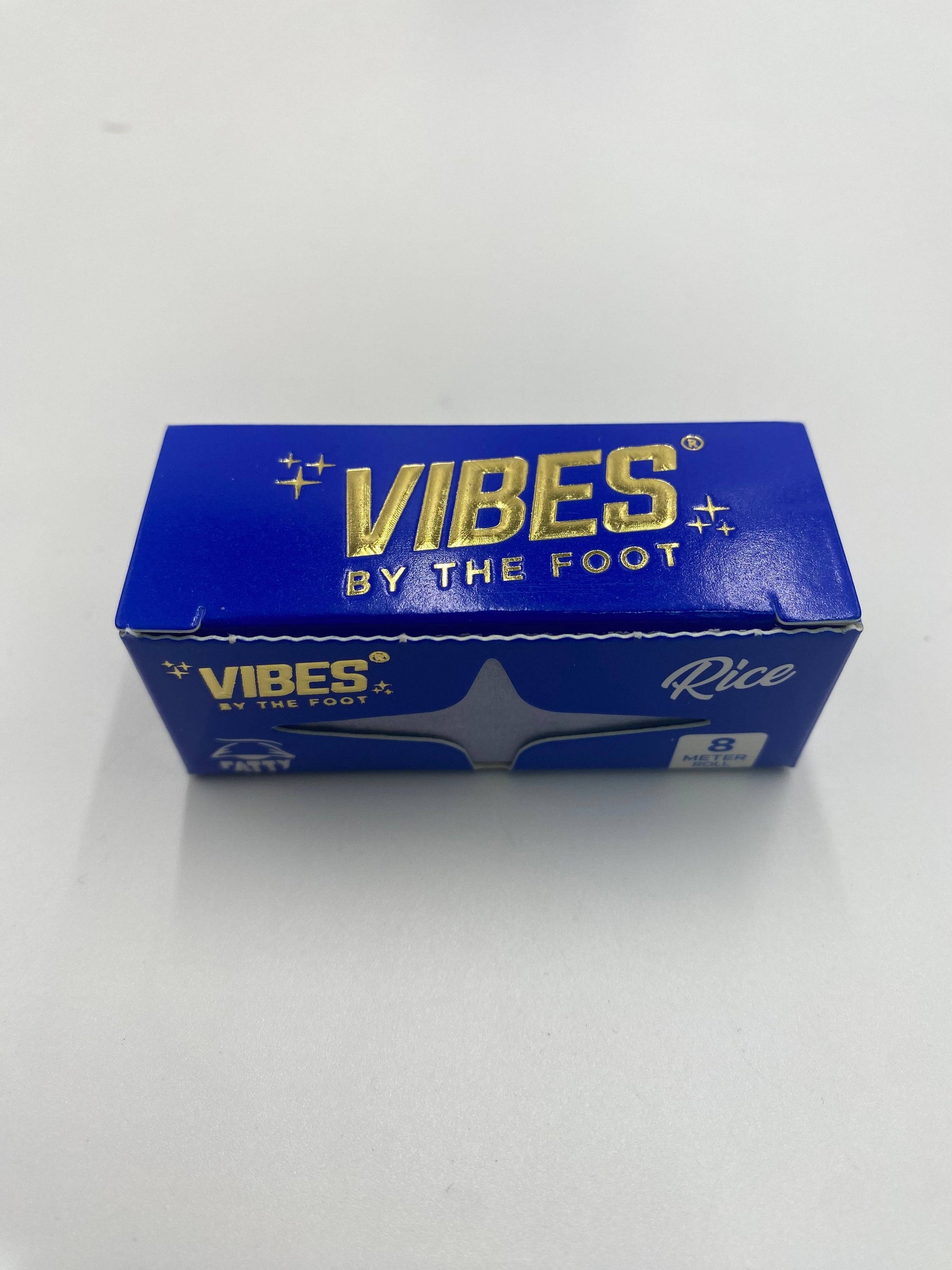 Vibes Fatty By The Foot Rice Rolling Papers 12ct Box 8 Meters Each