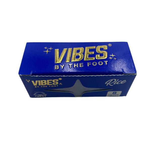 Vibes Fatty By The Foot Rice Rolling Papers 12ct Box 8 Meters Each