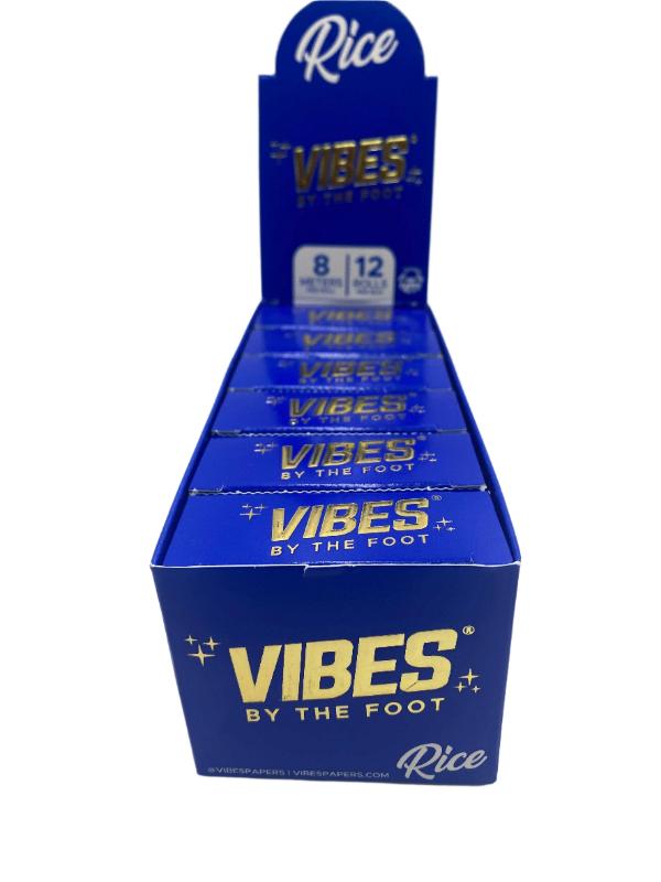 Vibes Fatty By The Foot Rice Rolling Papers 12ct Box 8 Meters Each