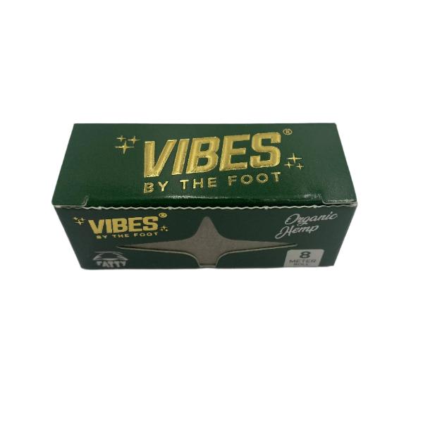 Vibes Fatty By The Foot Organic Hemp Rolling Papers 12ct Box 8 Meters Each